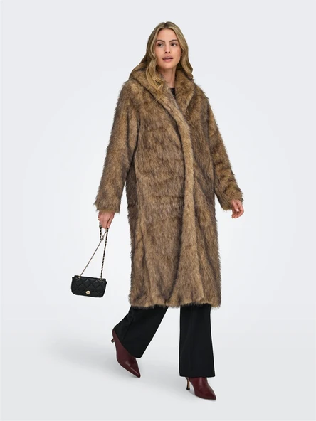 Only   ONLDAWN LIFE LONG FAUX FUR COAT OTW Kadın Kahverengi Mont - 15352794 ürün görseli 1