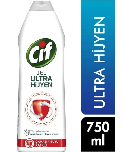 Cif Jel Temizleyici 750 ml Ultra Hijyen Çamaşır Suyu Katkılı ürün görseli 1