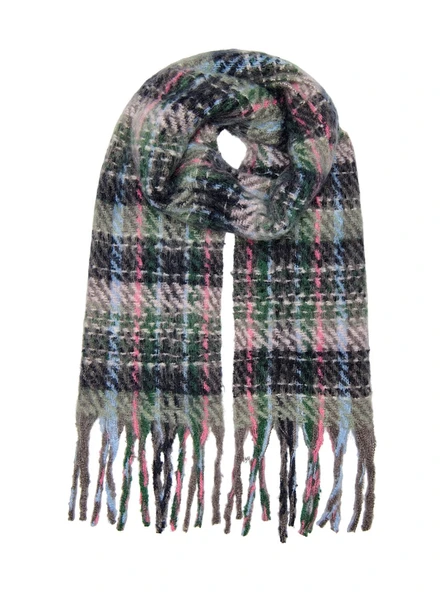 Only   ONLADRIANE LIFE CHECK SOFT SCARF CC Kadın Gri Atkı - 15350141 ürün görseli 1