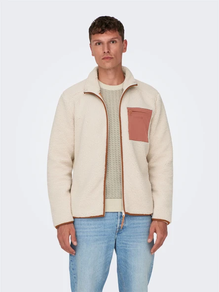 Only & Sons   ONSDALLAS LIFE SHERPA JACKET OTW VD Erkek Gray Ceket - 22025599 ürün görseli 1