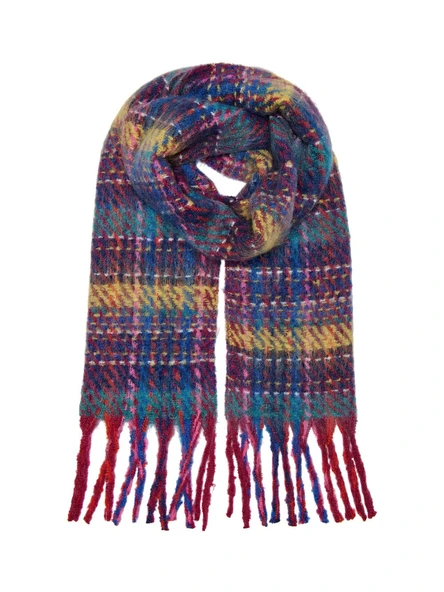 Only   ONLADRIANE LIFE CHECK SOFT SCARF CC Kadın Kırmızı Atkı - 15350141 ürün görseli 1