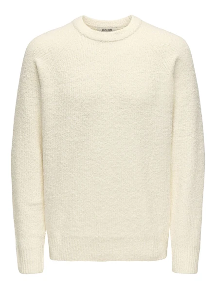 Only & Sons   ONSDALE LIFE RLX LS RAGLAN KNIT Erkek Beyaz Kazak - 22035118 ürün görseli 1