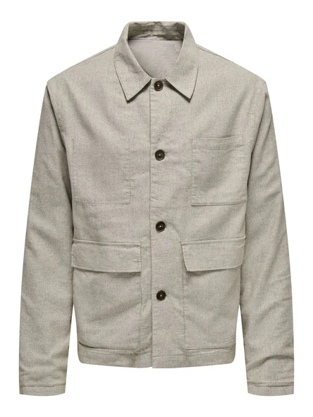 Only & Sons   ONSKANE LINEN MIX CASUAL 0245 JACKET Erkek Bej Ceket - OS22031579 ürün görseli 1