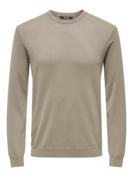 Only & Sons   ONSWYLER LIFE REG 14 LS CREW KNIT NOOS Erkek Kahverengi Kazak - 22020088 ürün görseli 1