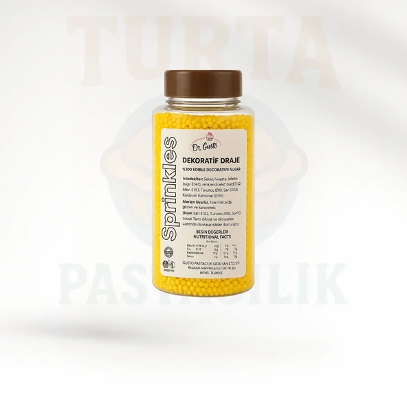 DR.GUSTO SPRINKLES 2 MM 250 GR SARI ürün görseli 1
