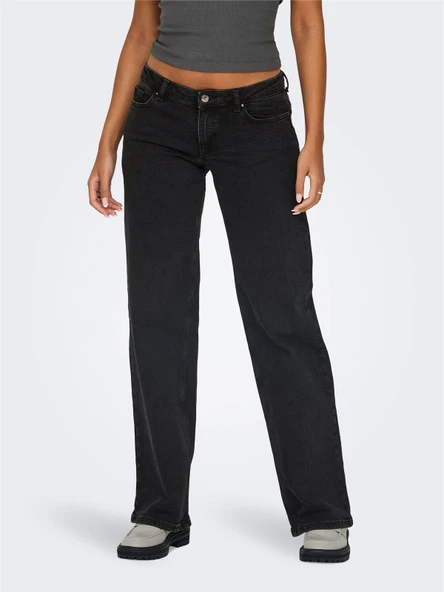 Only   ONLJUICY LW WIDE LEG DNM REA1099 Kadın Black Denim Pantolon - 15333082 ürün görseli 1