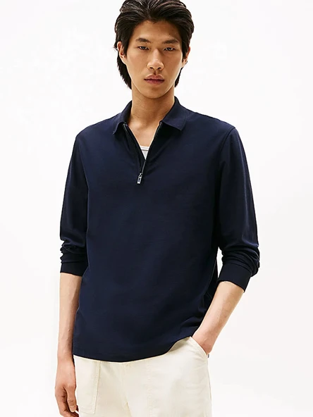 Tommy Hilfiger   DC PERFORMANCE ZIP POLO Erkek Mavi Polo - MW0MW44244 ürün görseli 1