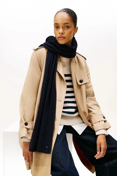 Tommy Hilfiger   TH FLAG FLUFFY SCARF Kadın Mavi Atkı - AW0AW17787 ürün görseli 1