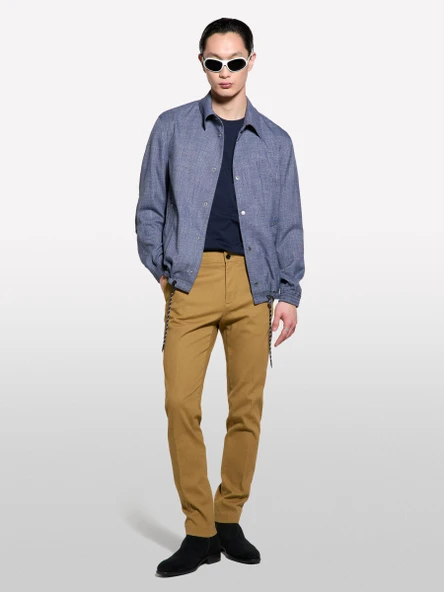 Sisley   Streç Viskozlu Büzme İp Detaylı Regular Fit Ceket Erkek Siyah Ceket - 325P2LPMSN03X ürün görseli 1