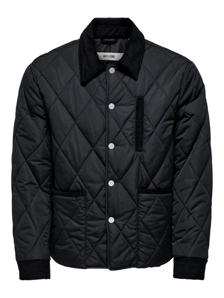 Only & Sons   ONSJOHNNY QUILT JACKET OTW Erkek Siyah Ceket - 22034877 ürün görseli 1