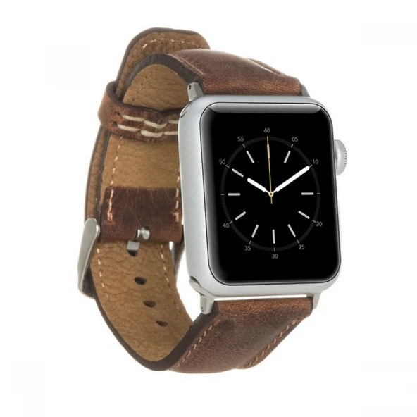 Apple Watch Uyumlu Deri Kordon 38-40-41mm G2 Kahverengi ürün görseli 1