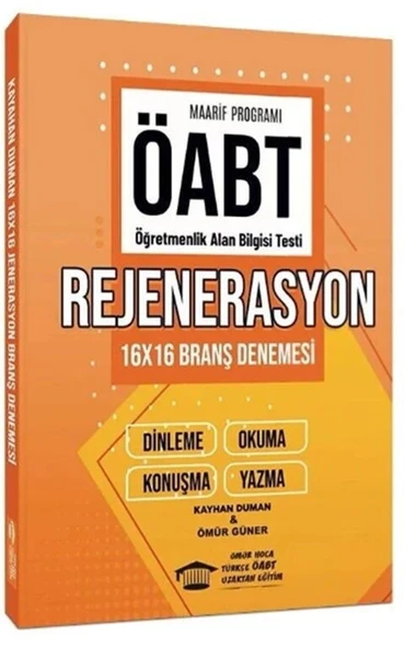 ÖABT MEB AGS Türkçe Öğretmenliği Rejenerasyon 16x16 Branş Denemesi Ömür Güner ürün görseli 1