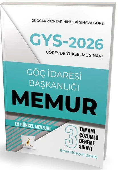 2026 GYS Göç İdaresi Başkanlığı Memur Tamamı Çözümlü 3 Deneme Sınavı Pelikan ürün görseli 1