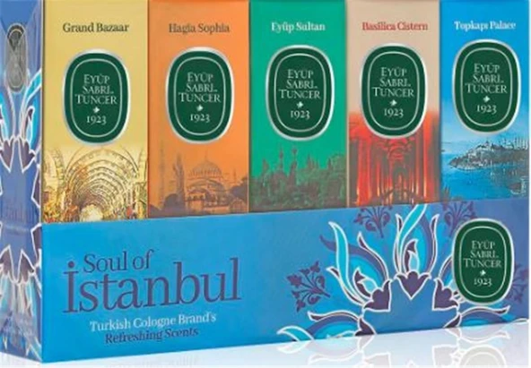 Eyüp Sabri Tuncer 16ml Silindir Cam Şişe Kolonya 5li Set Soul of İstanbul ürün görseli 1