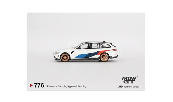Mini GT 776 BMW M3 M Performance Touring Alpine White 1/64 Model Araba - Resim 3