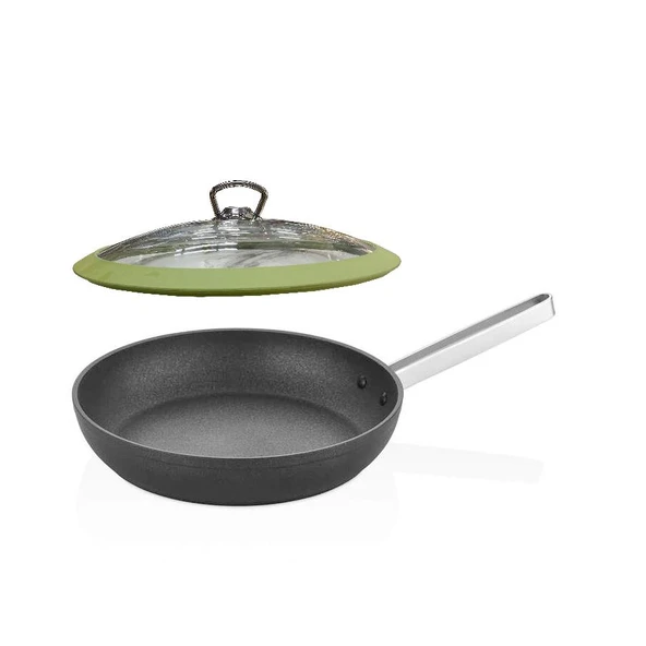 OMS Biogranit Tava 26 cm | 2,4 Litre | 10 Yıl Garantili | İndüksiyon Tabanlı | Silikon Kapaklı ürün görseli 1
