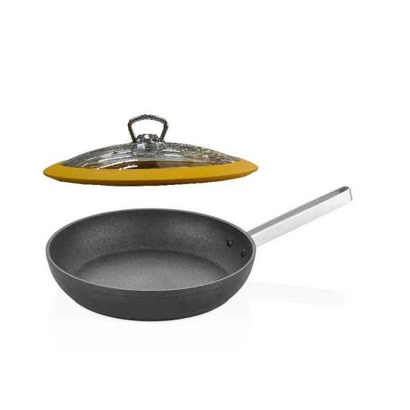 OMS Biogranit Tava 26 cm | 2,4 Litre | 10 Yıl Garantili | İndüksiyon Tabanlı | Silikon Kapaklı ürün görseli 1