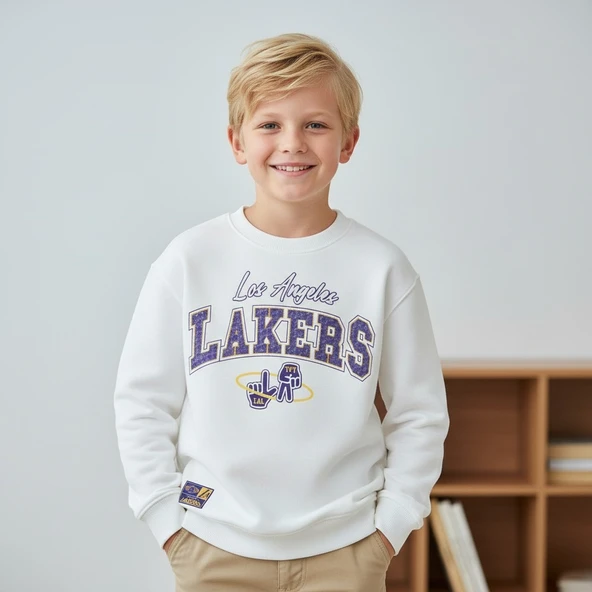 Lakers Çocuk Sweatshirt - Resim 2