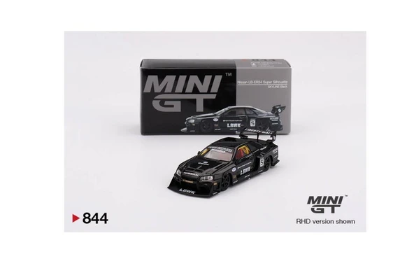 Mini GT 844 Nissan LB-ER34 Super Silhouette SKYLINE Black 1/64 Model Araba ürün görseli 1