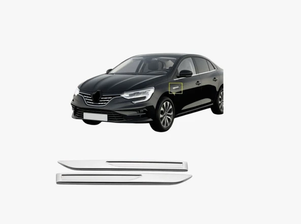 Renault Megane 4 ( 2021-2024 ) Krom Yan Çamurluk Sinyal Kromu 2 Parça Paslanmaz Çelik Megane 5 ürün görseli 1