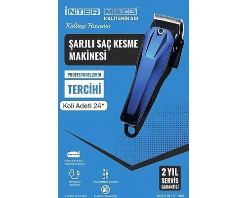İnter Mac3 Şarjlı Saç Kesme Makinesi TC-8017 ürün görseli 1