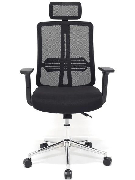 Zeon Büro Ofis Sistemleri // Comfort Black Krom Ofis Koltuğu Makam Koltuğu Çalışma Koltuğu ürün görseli 1