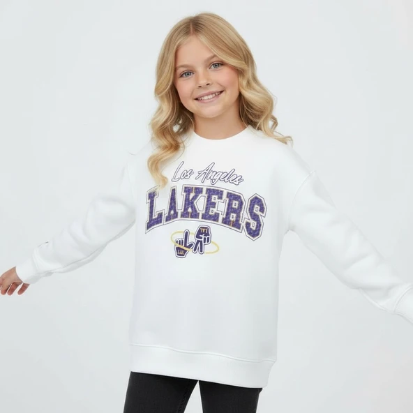 Lakers Çocuk Sweatshirt - Resim 4