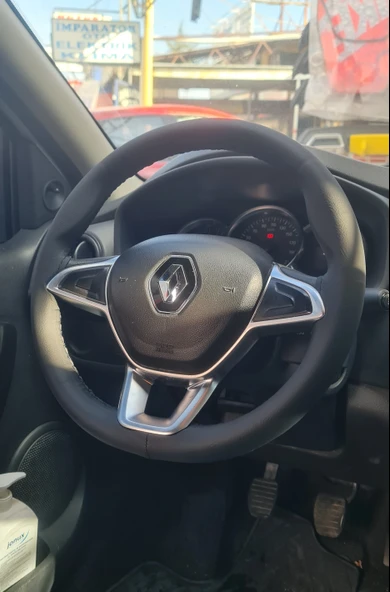 Renault Uyumlu Clio 3 Dikmeli Direksiyon Kılıfı Soft Siyah ürün görseli 1