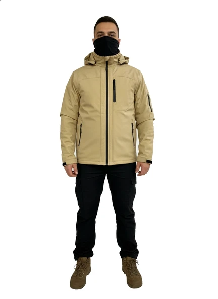 BEJ SOFT SHELL MONT ÇİFT KAT POLARLI - Resim 3