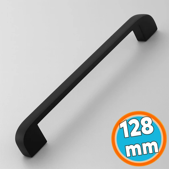 Mutfak Mobilya Çekmece Mutfak Dolap Dolabı Kulpları Kapak Kulbu 12.8 cm Kulp 128 mm Siyah Metal ürün görseli 1
