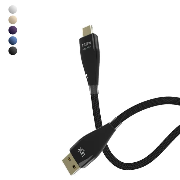 LinkTech K691 120W USB-A to Type-C Hızlı Örgü Data ve Şarj Kablosu ürün görseli 1