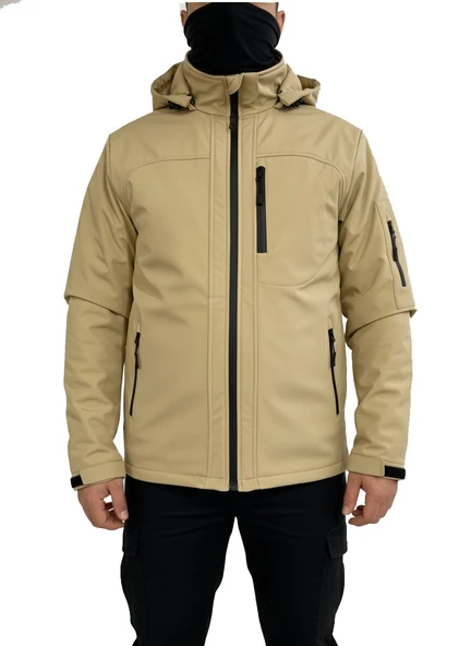 BEJ SOFT SHELL MONT ÇİFT KAT POLARLI ürün görseli 1