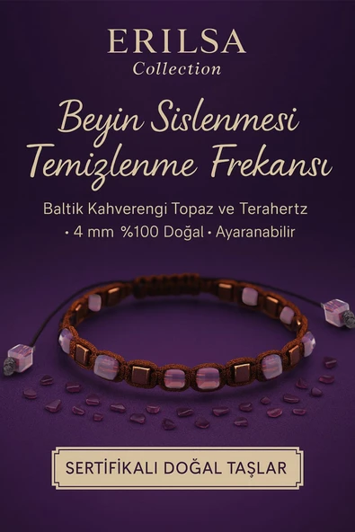 Sertifikalı Beyin Sislenmesi Temizlenme Frekansı Bilekliği – Baltık Kahverengi Topaz ve Terahertz ürün görseli 1