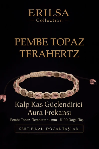 Sertifikalı Kalp Kas Güçlendirici Aura Frekansı – Pembe Topaz ve Terahertz Doğal Taş 4 mm ürün görseli 1