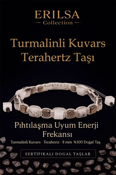 Sertifikalı Pıhtılaşma Uyum Enerji Frekansı – Turmalinli Kuvars ve Terahertz Doğal Taş 8 mm ürün görseli 1