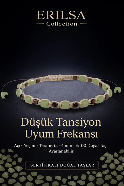 Sertifikalı Düşük Tansiyon Uyum Frekansı – Açık Yeşim ve Terahertz Doğal Taş 4 mm Ayarlanabilir ürün görseli 1