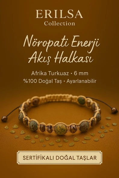 Sertifikalı Nöropati Enerji Akış Halkası – Afrika Turkuaz Doğal Taş 6 mm Ayarlanabilir ürün görseli 1