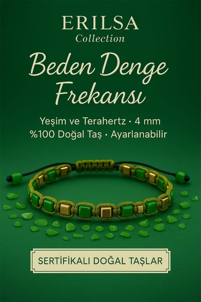Sertifikalı Beden Denge Frekansı Enerji Bilekliği – Yeşim ve Terahertz Doğal Taş 4 mm Ayarlanabilir ürün görseli 1