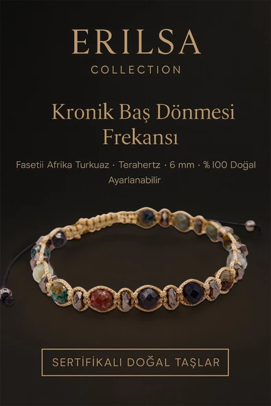 Sertifikalı Kronik Baş Dönmesi Frekansı Enerji Bilekliği – Fasetli Afrika Turkuaz ve Terahertz 6 mm ürün görseli 1