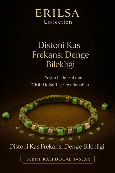 Sertifikalı Distoni Kas Frekansı Denge Bilekliği – Yeşim (Jade) Doğal Taş 4 mm Ayarlanabilir ürün görseli 1