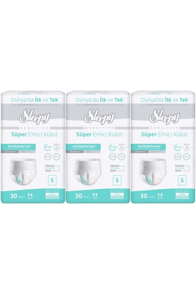Sleepy Hasta Bezi Yetişkin Emici Külot S - Küçük - Small 90 Adet (3PK*30) ürün görseli 1