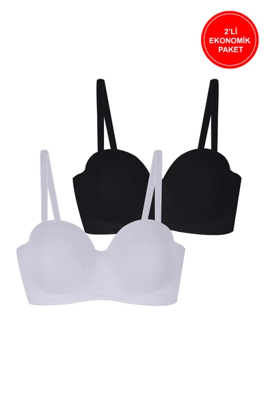 2'li Paket - Kadın Fitilli Straplez Sütyen ürün görseli 1