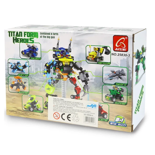 Ausini Titan Heroes Gunner-3 76 Parça - Resim 5