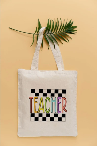TexKid Teacher Öğretmen Yazılı Sıvı Geçirmez Bez Çanta ürün görseli 1