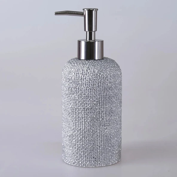 By Selim Natural Gümüş 5 Parça Polyester Banyo Seti - Resim 4