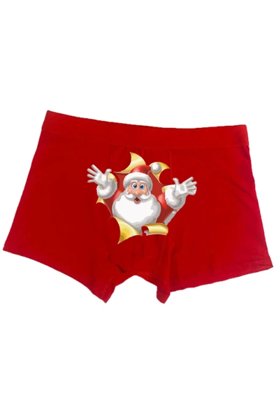TexKid Donu Yırtan Noel Baba Tasarımlı Eğlenceli Erkek Boxer Man Boxer ürün görseli 1