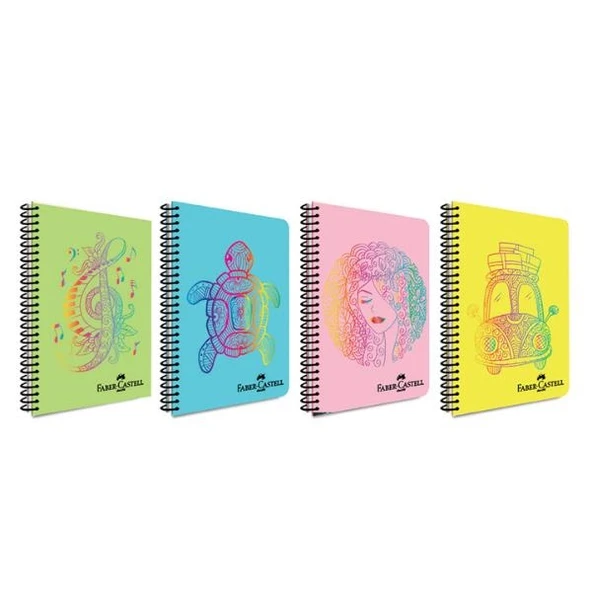Faber Castell Defter Faces Pp Kapak Spiralli 140 Yaprak Kareli 5075000496000 ürün görseli 1