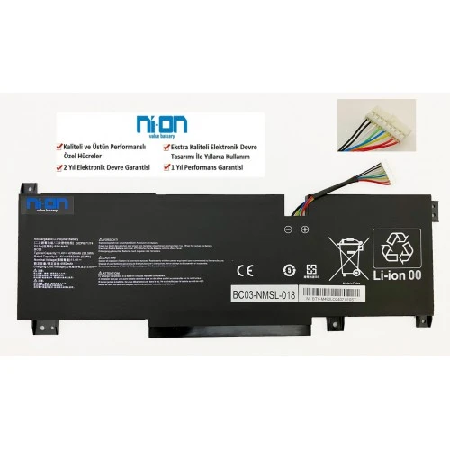 Nion Msi Pulse GL76 12UDK-425XTR uyumlu Laptop Notebook Batarya - Pil ürün görseli 1