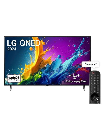 LG 65QNED80T 65" 165 Ekran Uydu Alıcılı 4K Ultra HD Smart LED TV ürün görseli 1