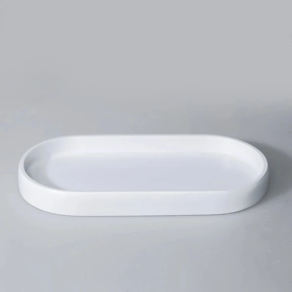 By Selim Natural Beyaz 5 Parça Polyester Banyo Seti - Resim 2